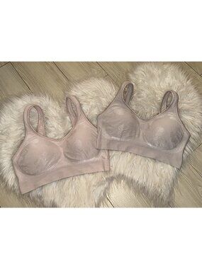 2 Bali 3488 Comfort Revolution Bras Wire Free Seamless Womens M Medium Pink